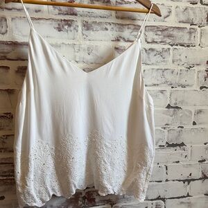 Express Elegant White Embroidered Camisole